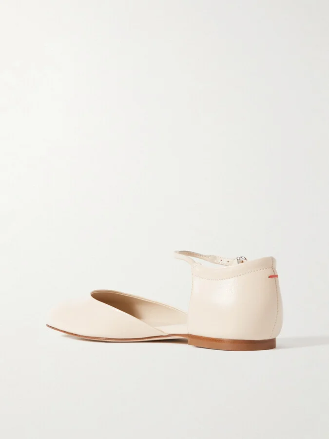 Aeyde - Miri Leather Ballet Flats - Cream - Image 3