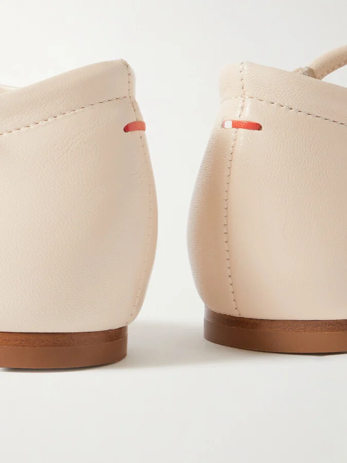 Aeyde - Miri Leather Ballet Flats - Cream - Image 4