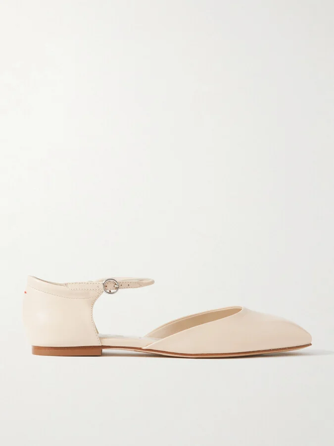Aeyde - Miri Leather Ballet Flats - Cream