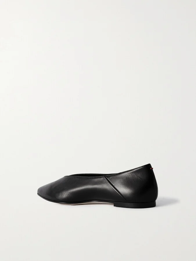 Aeyde - Moa Leather Point-toe Flats - Black - Image 3