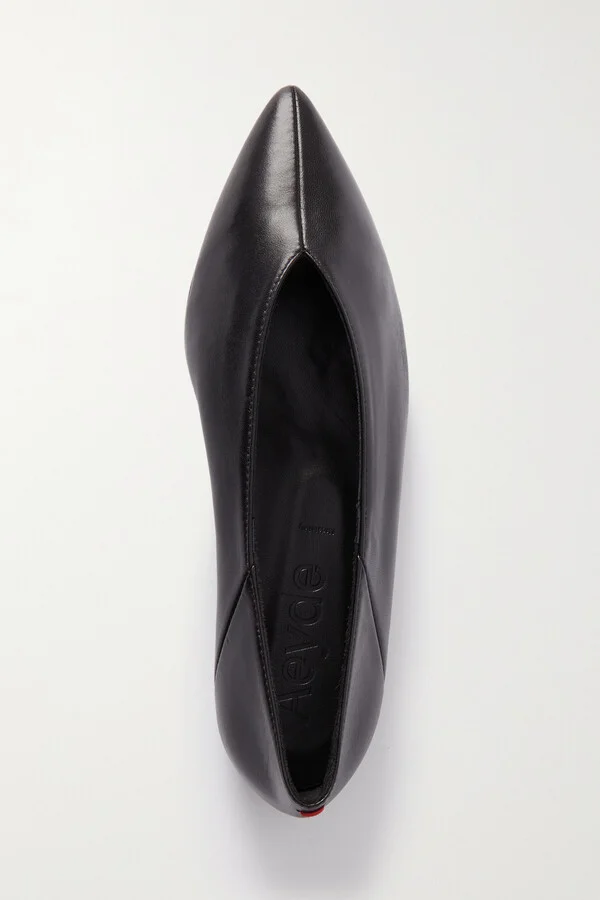Aeyde - Moa Leather Point-toe Flats - Black - Image 5