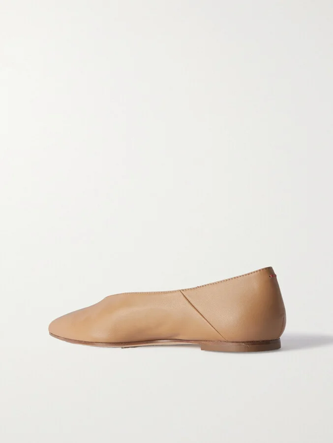 Aeyde - Moa Leather Point-toe Flats - Brown - Image 3
