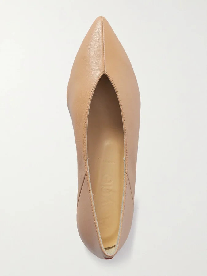 Aeyde - Moa Leather Point-toe Flats - Brown - Image 5