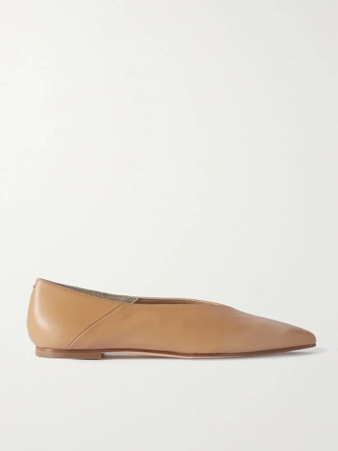 Aeyde - Moa Leather Point-toe Flats - Brown