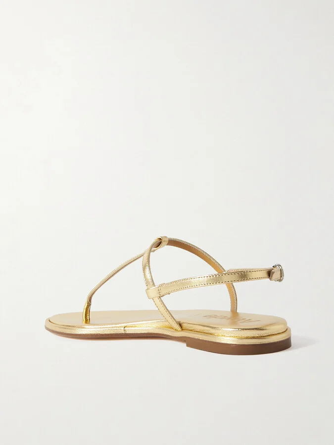 Aeyde - Nala Metallic Leather Sandals - Gold - Image 3