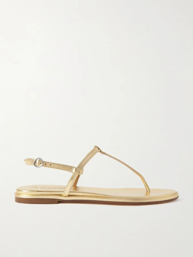 Aeyde - Nala Metallic Leather Sandals - Gold