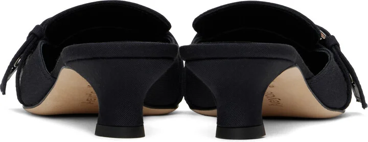 Aeyde Navy Daniella Grosgrain Heels - Image 2