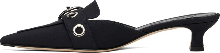 Aeyde Navy Daniella Grosgrain Heels - Image 3