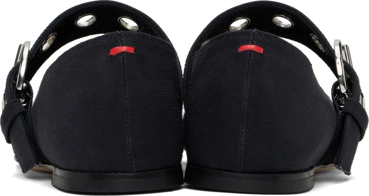 Aeyde Navy Uma Eyelet Ballerina Flats - Image 2