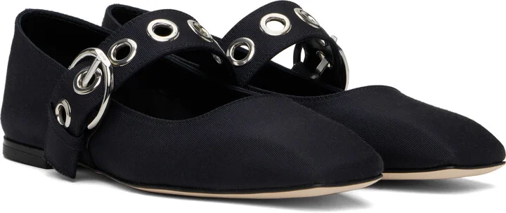 Aeyde Navy Uma Eyelet Ballerina Flats - Image 4