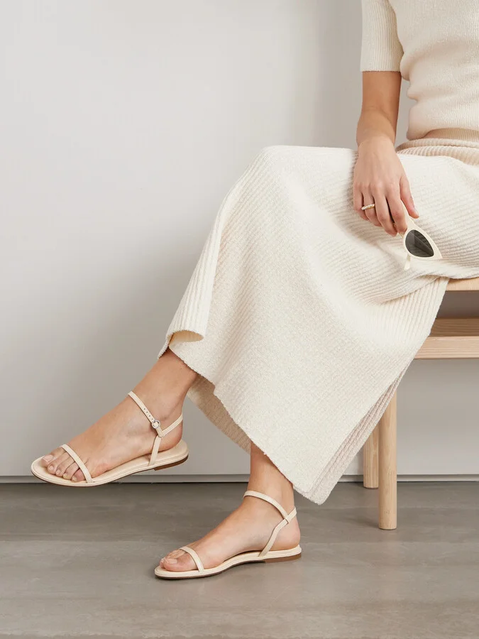 Aeyde - Nettie Leather Sandals - Cream - Image 2