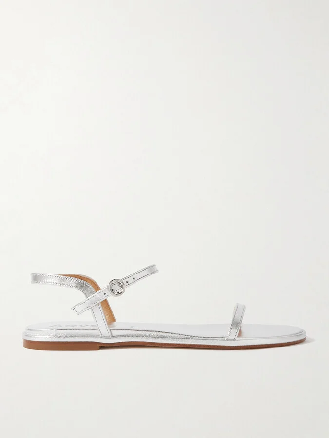 Aeyde - Nettie Metallic Leather Sandals - Silver