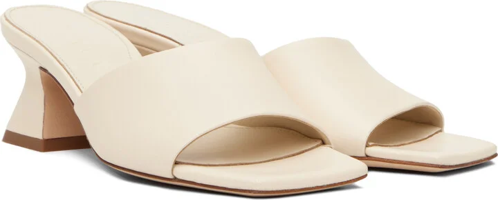 Aeyde Off-White Ale Leather Mules - Image 4