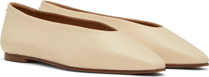 Aeyde Off-White Betty Ballerina Flats - Image 4
