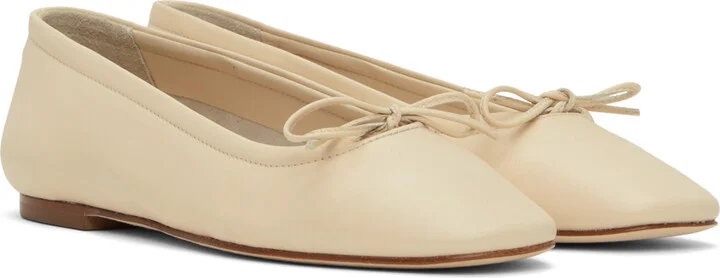 Aeyde Off-White Delfina Ballerina Flats - Image 4