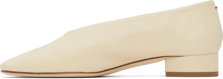 Aeyde Off-White Delia Leather Ballerina Flats - Image 3