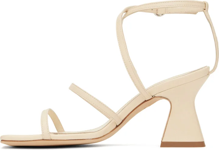 Aeyde Off-White Edda Leather Heeled Sandals - Image 3