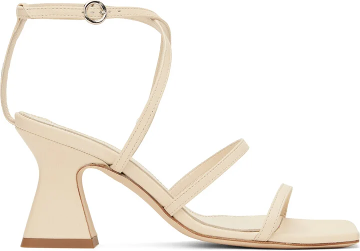 Aeyde Off-White Edda Leather Heeled Sandals