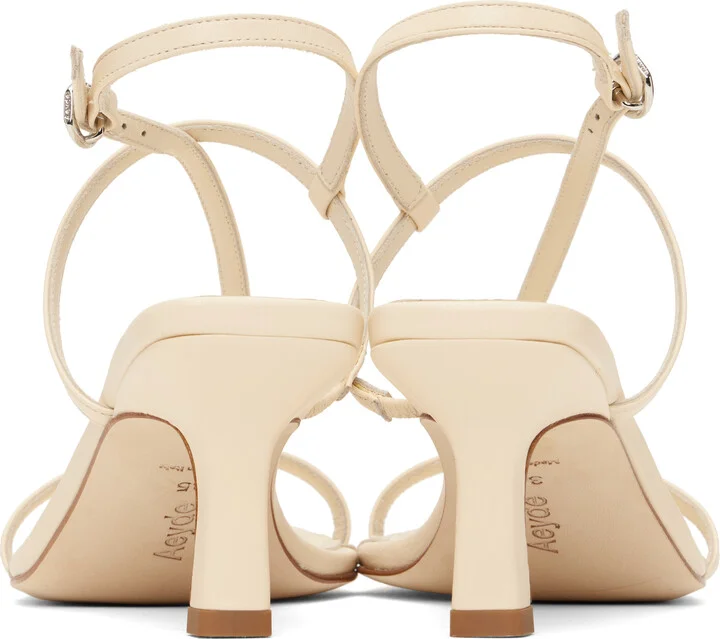 Aeyde Off-White Elise Leather Toe-Post Heeled Sandals - Image 2