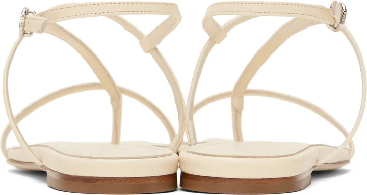 Aeyde Off-White Ella Leather Toe-Post Sandals - Image 2