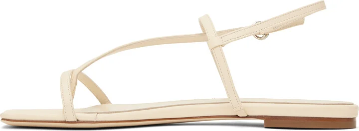 Aeyde Off-White Ella Leather Toe-Post Sandals - Image 3