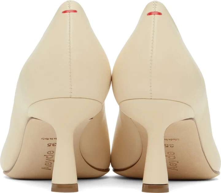 Aeyde Off-White Giotta Nappa Leather Heels - Image 2