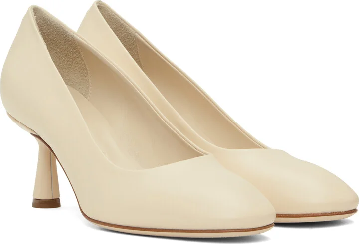 Aeyde Off-White Giotta Nappa Leather Heels - Image 4
