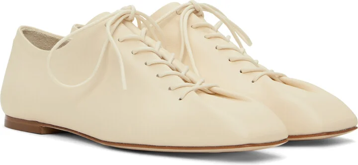 Aeyde Off-White Isla Nappa Leather Derbys - Image 4