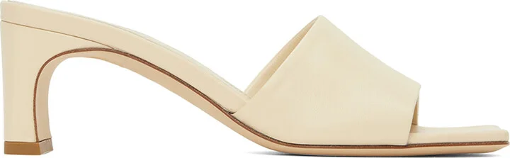 Aeyde Off-White Jeanie Heeled Sandals