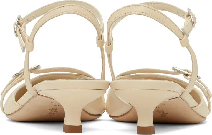 Aeyde Off-White Melia Leather Kitten Heels - Image 2