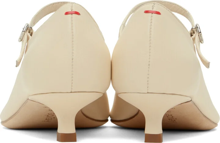 Aeyde Off-White Polina Nappa Leather Heels - Image 2