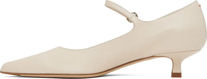 Aeyde Off-White Polina Nappa Leather Heels - Image 3