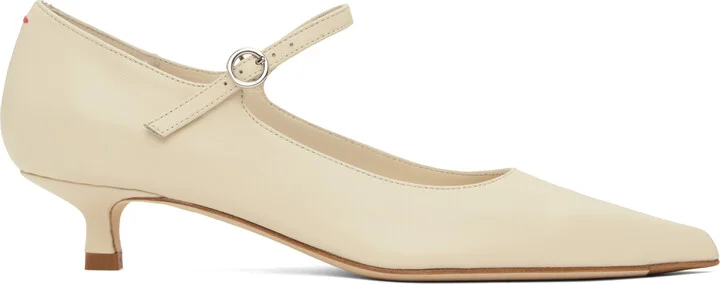 Aeyde Off-White Polina Nappa Leather Heels