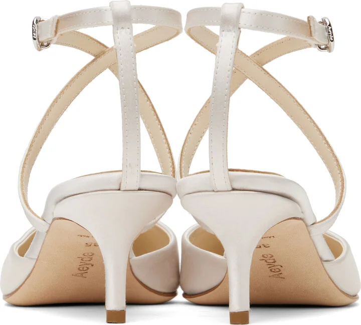 Aeyde Off-White Salome Satin Heels - Image 2