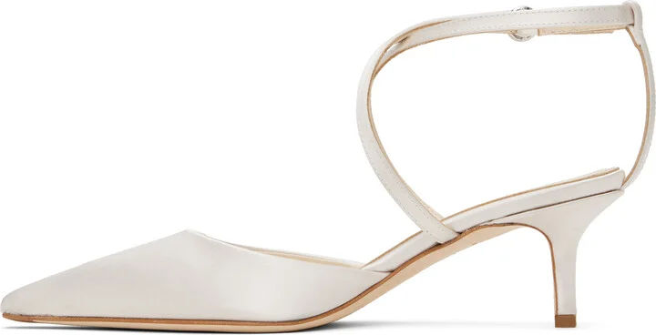 Aeyde Off-White Salome Satin Heels - Image 3