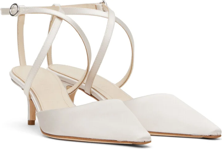 Aeyde Off-White Salome Satin Heels - Image 4