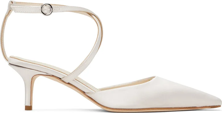 Aeyde Off-White Salome Satin Heels