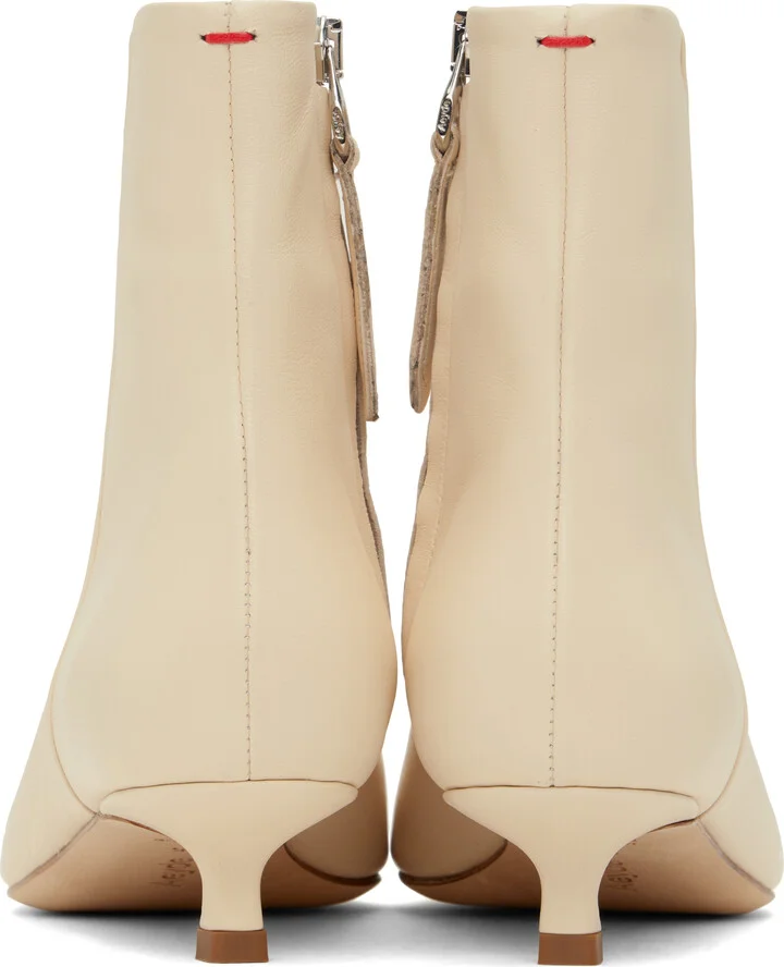 Aeyde Off-White Sofie Leather Ankle Boots - Image 2