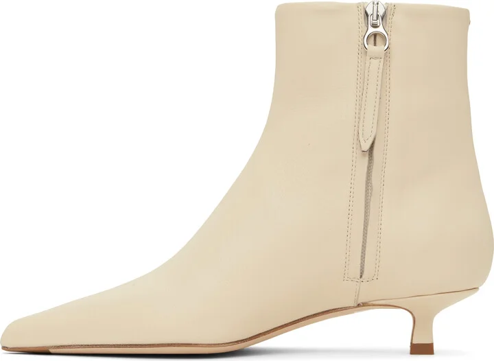 Aeyde Off-White Sofie Leather Ankle Boots - Image 3