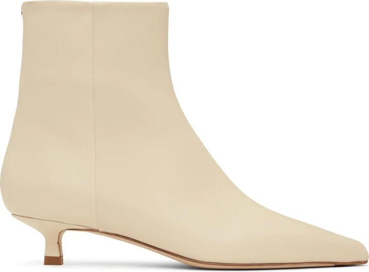 Aeyde Off-White Sofie Leather Ankle Boots