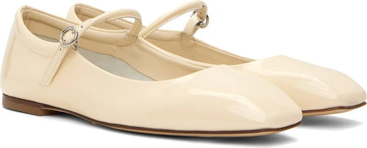 Aeyde Off-White Uma Ballerina Flats - Image 4
