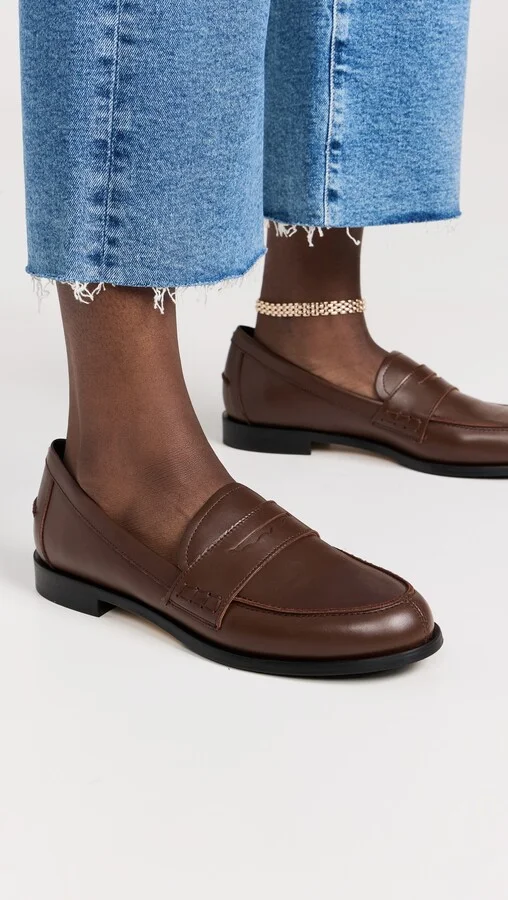 AEYDE Oscar Calf Leather Moka Flats - Image 4