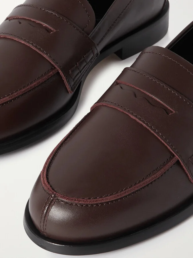 Aeyde - Oscar Leather Loafers - Brown - Image 4