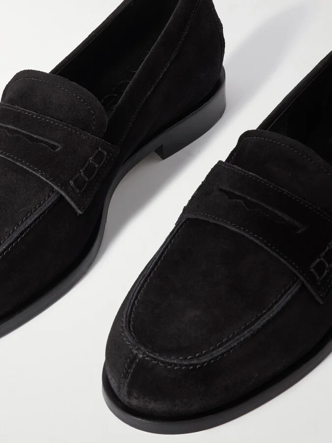 Aeyde - Oscar Suede Loafers - Black - Image 4
