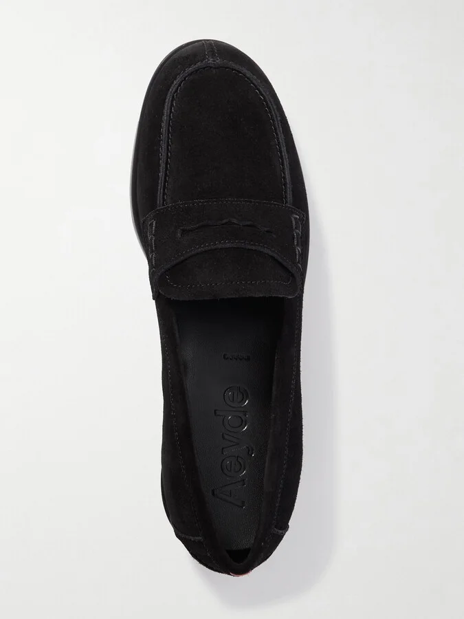 Aeyde - Oscar Suede Loafers - Black - Image 5