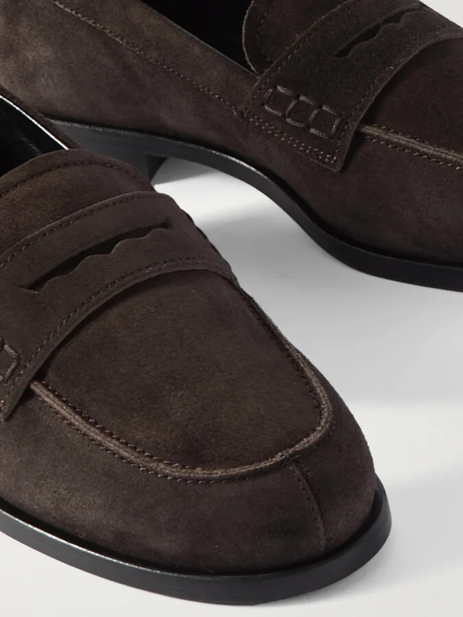 Aeyde - Oscar Suede Loafers - Brown - Image 4