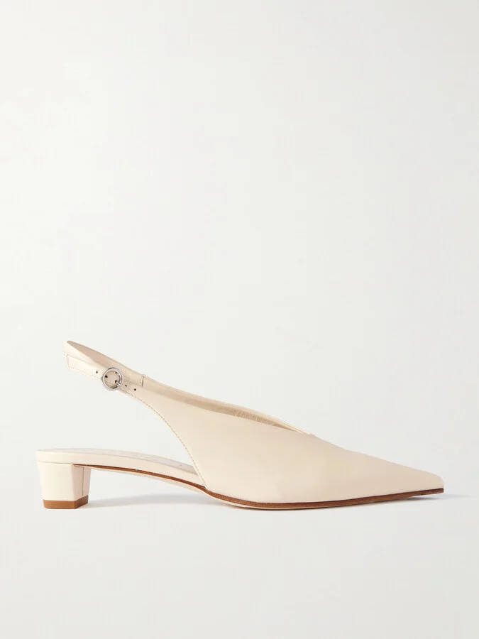 Aeyde - Oti Leather Slingback Pumps - Cream