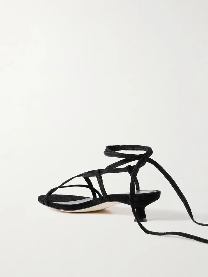 Aeyde - Paige Suede Sandals - Black - Image 3