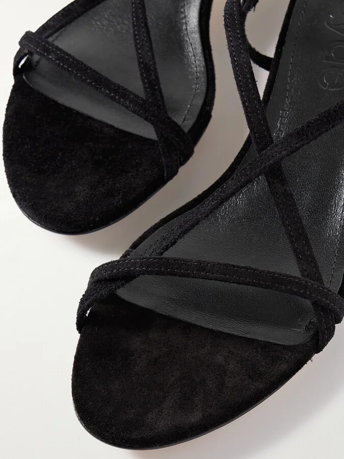 Aeyde - Paige Suede Sandals - Black - Image 4
