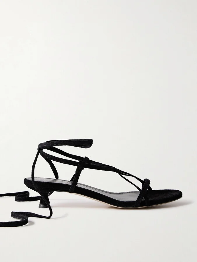 Aeyde - Paige Suede Sandals - Black